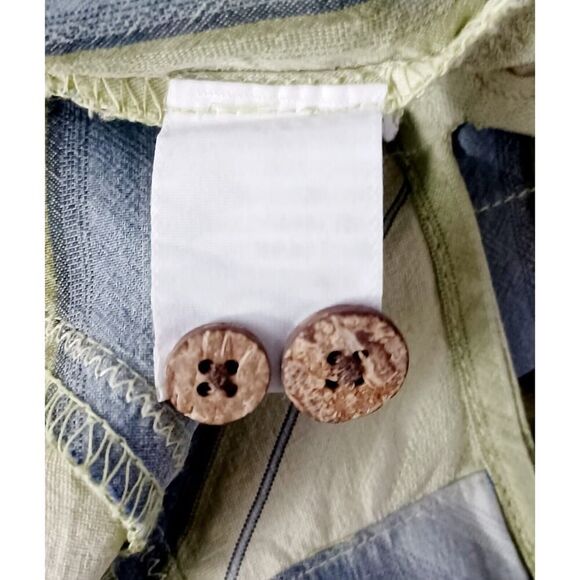 Tommy Bahama Men's Green Striped Short Sleeve Button Up Relax Shirt Large - Picture 8 of 8